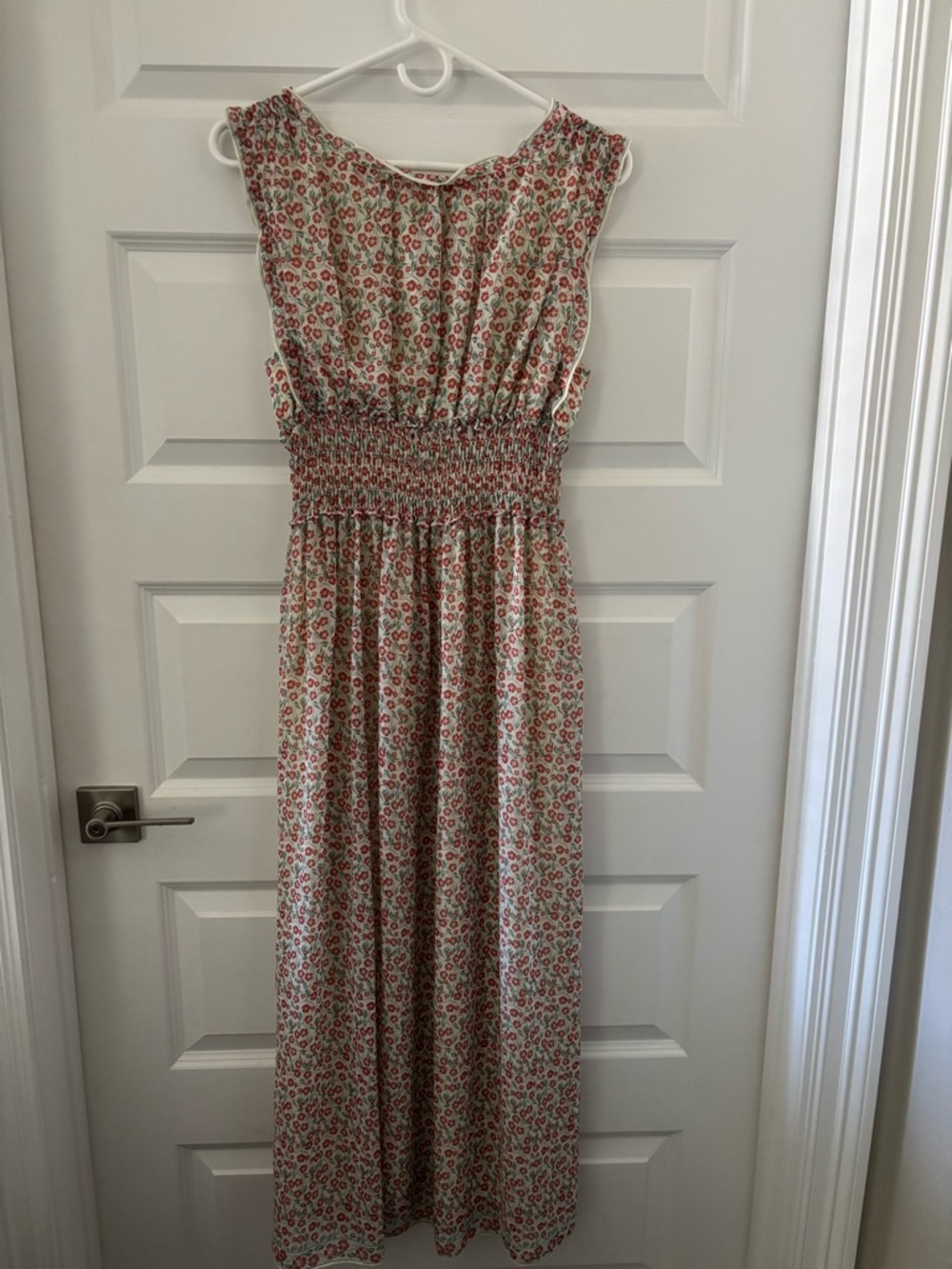 Max Studio Cream Dress with Red Floral Print - Picture 3 of 3